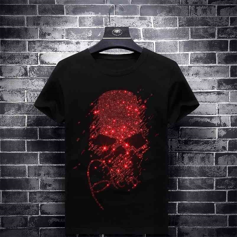 Bright Rhinestones Red Skulls T Shirts Men Short Sleeve Fashion Clothing Streetwear O Neck Modal Cotton Calaveras Camiseta 210409, White
Bright Rhinestones Red Skulls T Shirts Men Short Sleeve Fashion Clothing Streetwear O Neck Modal Cotton Calaveras Camiseta 210409, White