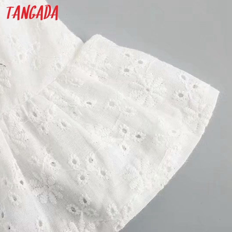 Summer Women White Lace Off Shoulder Square Neck Short Sleeve Ladies Mini Dress 3D40 210416