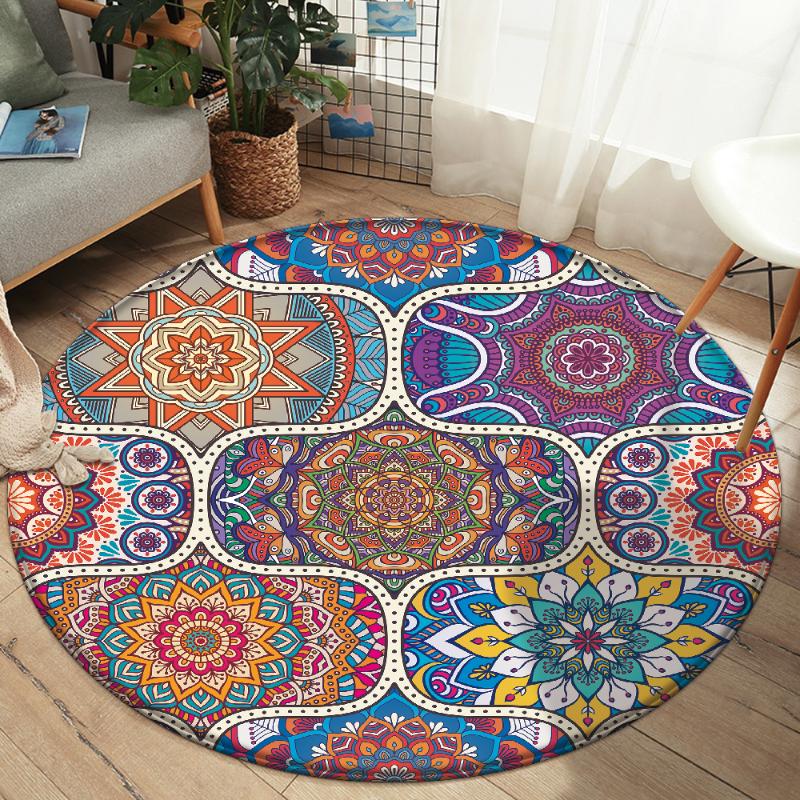 Carpets Purple Round Carpet Nordic Mandala Style Gradient Colorful Rug For Living Room Bedroom Rugs Fur Large Size Hanging Basket Mat, D399
Carpets Purple Round Carpet Nordic Mandala Style Gradient Colorful Rug For Living Room Bedroom Rugs Fur Large Size Hanging Basket Mat, D399