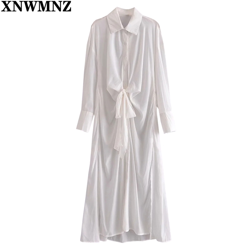 Women Summer Dress chic Midi Shirt Woman Elegant Knot Long Sleeve Oversize Female Casual Loose es 210520, White
Women Summer Dress chic Midi Shirt Woman Elegant Knot Long Sleeve Oversize Female Casual Loose es 210520, White