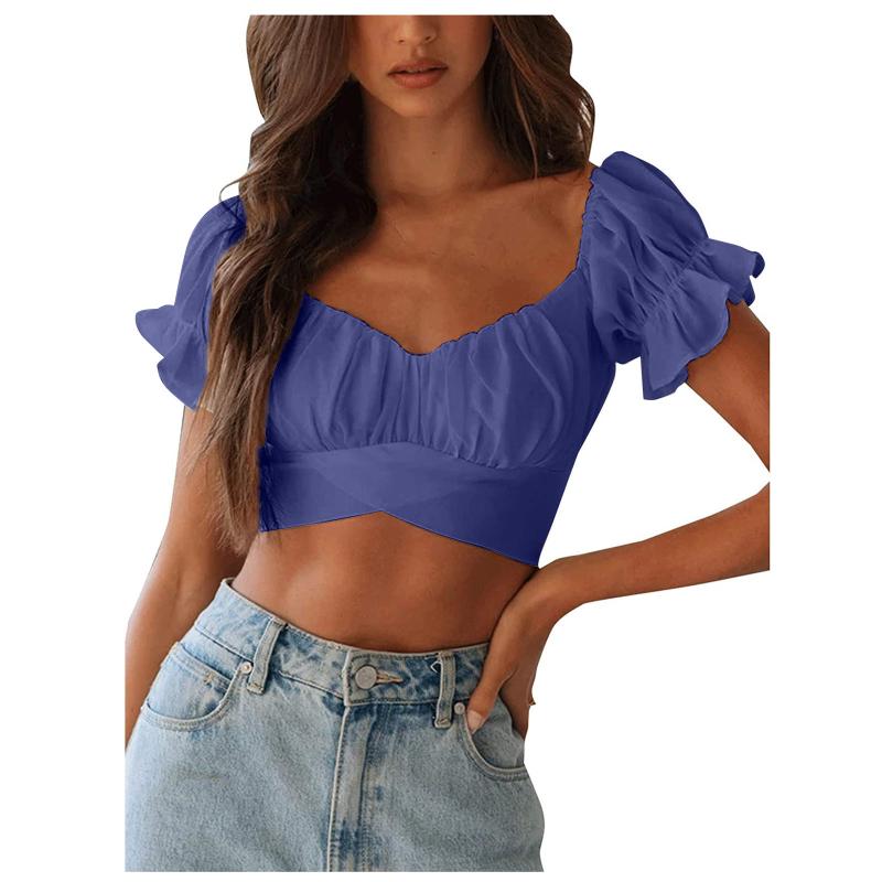 Yoga Outfit Women' Fashion Ruffle Short Sleeve Off Shoulder Tie Up Back Crop Blouse Tops Sports Top Bra Without Underwire Tube
Yoga Outfit Women' Fashion Ruffle Short Sleeve Off Shoulder Tie Up Back Crop Blouse Tops Sports Top Bra Without Underwire Tube