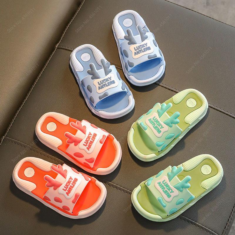 Slipper Cartoon Antlers Cute Children Slippers Kids Shoes Boys Girls Summer Non-Slip Soft Sole Slides Bathroom, Red
Slipper Cartoon Antlers Cute Children Slippers Kids Shoes Boys Girls Summer Non-Slip Soft Sole Slides Bathroom, Red