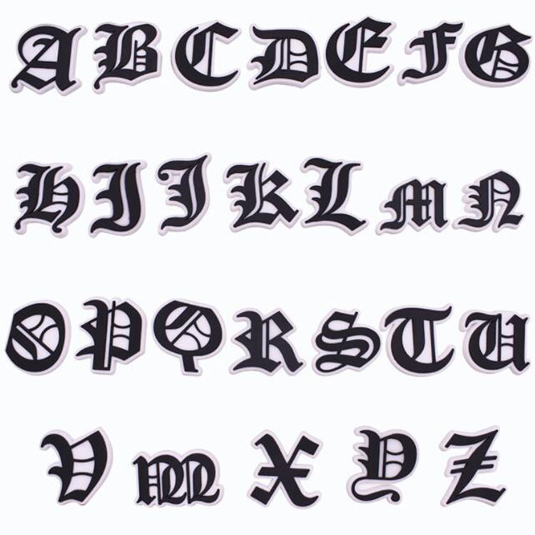 wholesale letters numblers shoe accessories pvc soft rubber shoecharms buckle DIY clog bracelet wristband decoration gift