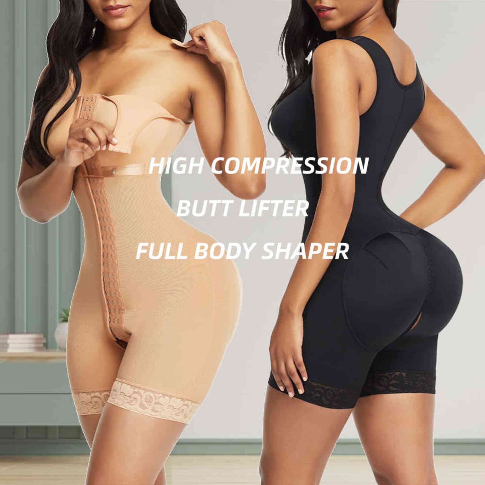 HEXIN Full Body Shaper Slimming Shapewear fajas colombianas Post Liposuction Girdles Corset Butt Lifter Tummy Control Underwear 211112