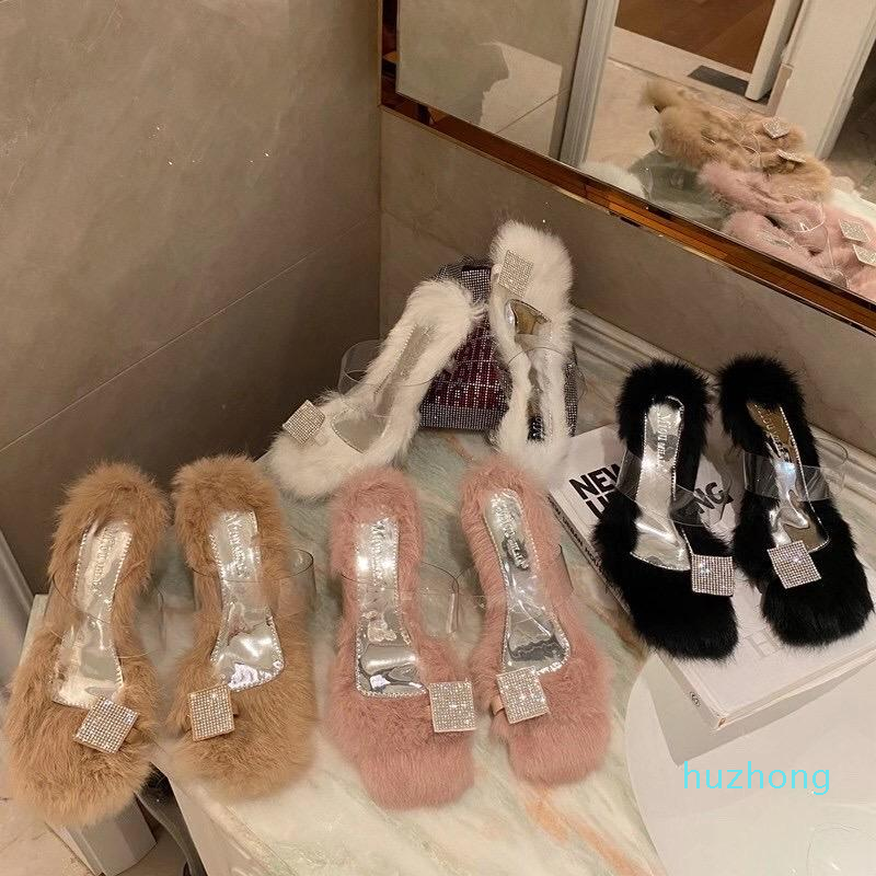 Fashion Fur Women Slippers Clip Toe Solid Color Slides Clear Thin High Heels Casual Pumps Slip On Summer Dress Shoes Size 35-39, Black
Fashion Fur Women Slippers Clip Toe Solid Color Slides Clear Thin High Heels Casual Pumps Slip On Summer Dress Shoes Size 35-39, Black
