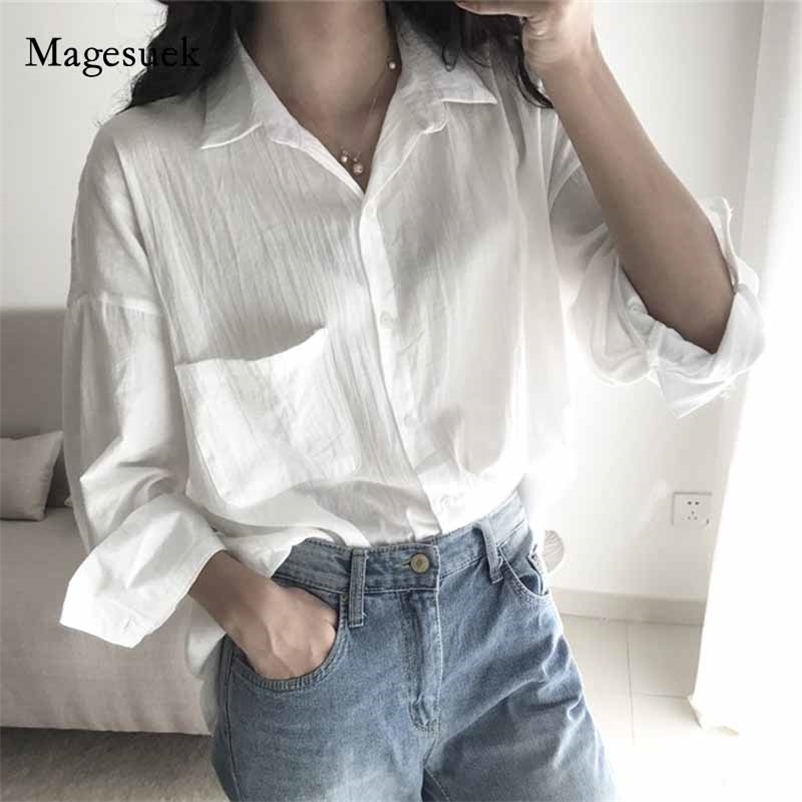 Chic Hong Kong Style Loose Lapel Solid Color Ninth Sleeve Shirt Mid-Length Casual Sunscreen Tops Women Autumn 11110 210518, White
Chic Hong Kong Style Loose Lapel Solid Color Ninth Sleeve Shirt Mid-Length Casual Sunscreen Tops Women Autumn 11110 210518, White