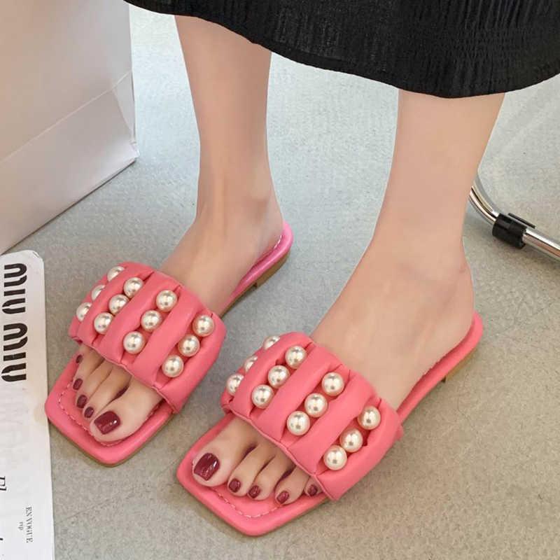 Slippers Luxury Big Pearl Beach Women For Summer 2021 Casual Pleated Flat Sandals Woman Comfortable Soft Outdoor Slides, Rosy red
Slippers Luxury Big Pearl Beach Women For Summer 2021 Casual Pleated Flat Sandals Woman Comfortable Soft Outdoor Slides, Rosy red