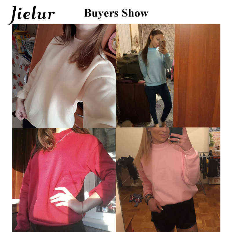 Jielur 9 Solid Colors Harajuku Pink Hoodie Women Fleece Chic Japanese Kpop Sweatshirt Blue Kawaii Sudadera Mujer M-XXL 211109