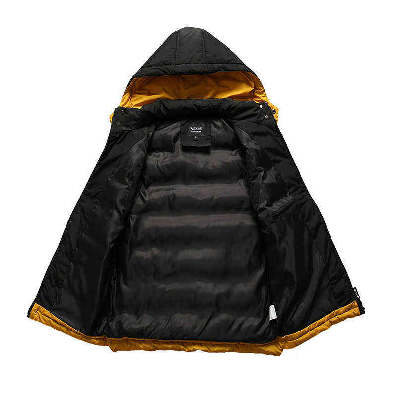 CHAIFENKO Men's Vest Jacket Winter Waterproof Warm Sleeveless Men Jacket Fashion Hooded Casual Vest Men Autumn Thicken Waistcoat 211111