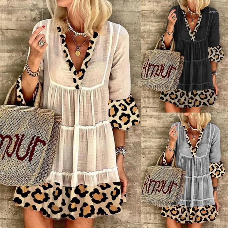 Casual Dresses Lugentolo Linen Dress Wonen Summer Fashion Leopard Stitching 3/4sleeve V-Neck Plus Size High Waist Short For Women, Black
Casual Dresses Lugentolo Linen Dress Wonen Summer Fashion Leopard Stitching 3/4sleeve V-Neck Plus Size High Waist Short For Women, Black