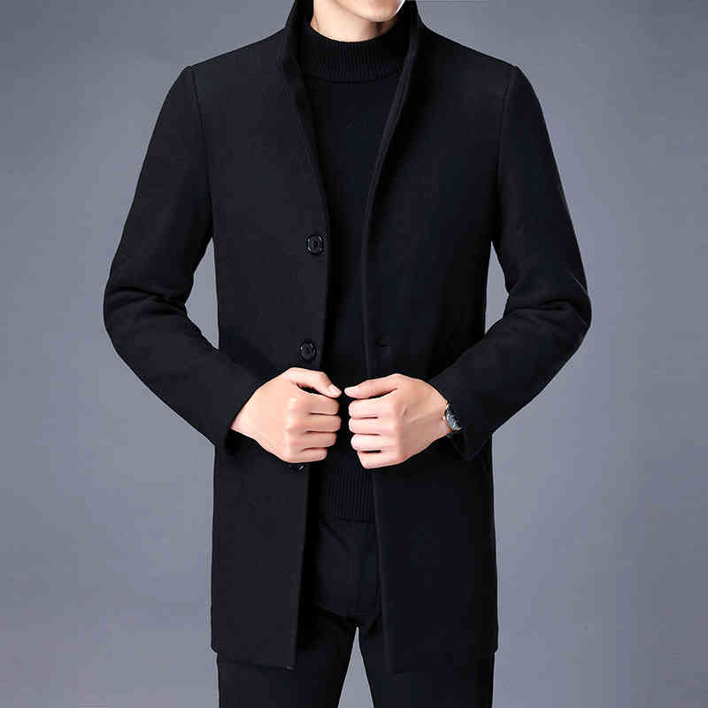 Men's Suits & Blazers Winter Wool Coat Men Thick s Slim Fit Stand Collar Mens Fashion Blend Outwear Jackets Smart Casual Trench GB, Navy blue
Men's Suits & Blazers Winter Wool Coat Men Thick s Slim Fit Stand Collar Mens Fashion Blend Outwear Jackets Smart Casual Trench GB, Navy blue