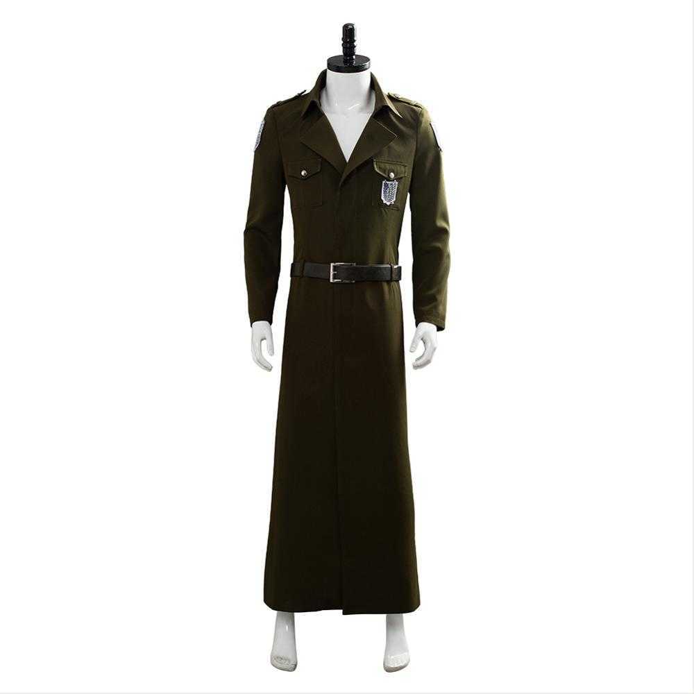Attack on Titan Cosplay Levi Costume Scouting Legion Soldier Coat Trench Jacket Adult Men Halloween Carnival Clothing Y0913