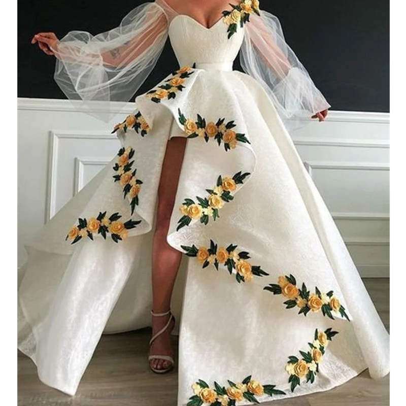2021 New Printed Evening Dresses White Satin juliet long sleeve Style A line Mexican Women Prom Dress split Custom Formal wear, Lavender
2021 New Printed Evening Dresses White Satin juliet long sleeve Style A line Mexican Women Prom Dress split Custom Formal wear, Lavender