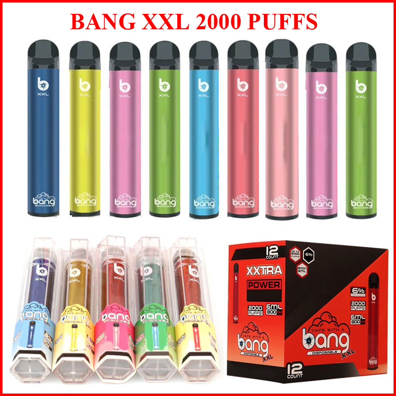 Bang XXL XXtra Disposable Vape Electronic Cigarettes Prifilled Liquid 6ml Pods e cig 2000 Puffs 800mAh Battery ecigarette ecig ecigs Vapes Pen Device
Bang XXL XXtra Disposable Vape Electronic Cigarettes Prifilled Liquid 6ml Pods e cig 2000 Puffs 800mAh Battery ecigarette ecig ecigs Vapes Pen Device