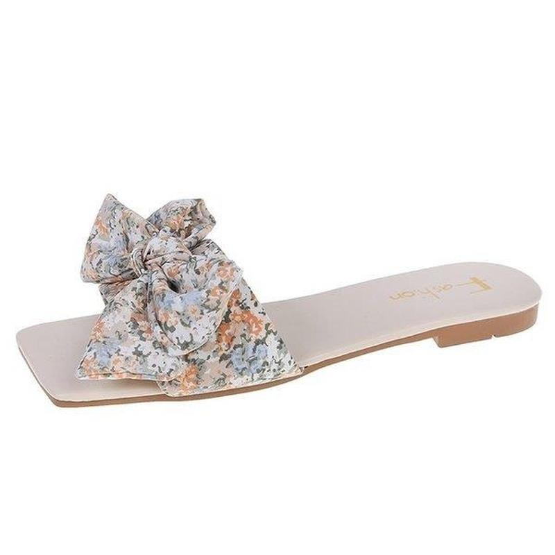 Slippers 2021 Flat Designer Summer Basic Fashion Sandals Women's Bow Luxury