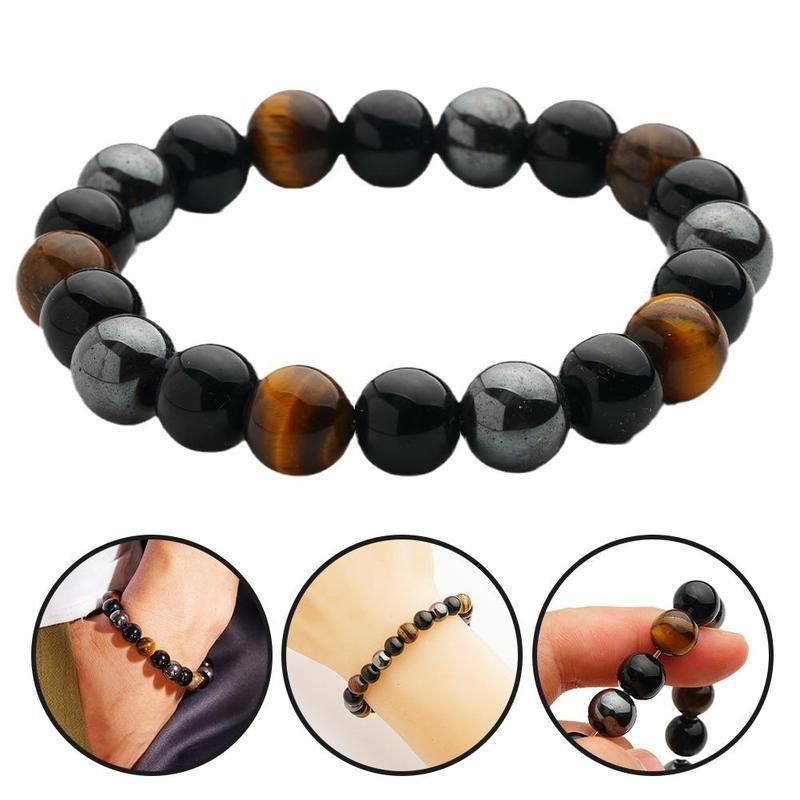 Beaded, Strands Natural Stone Bracelet Tiger Eye Triple Protection Hematite And Black Obsidian Brace Beaded Charm Lucky Wealth
Beaded, Strands Natural Stone Bracelet Tiger Eye Triple Protection Hematite And Black Obsidian Brace Beaded Charm Lucky Wealth