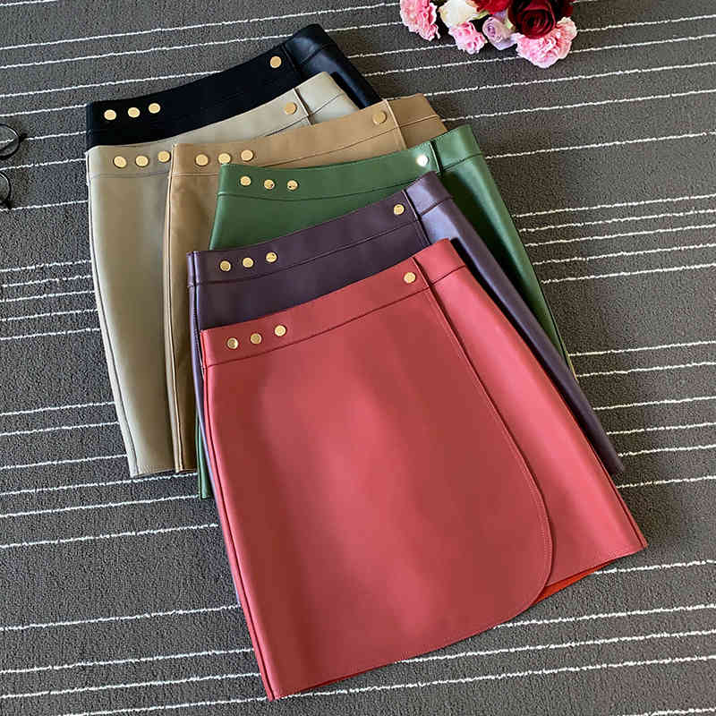 Skirts 2021 Autumn high quality female designer lamb real high-rise leather c155, Khaki.
Skirts 2021 Autumn high quality female designer lamb real high-rise leather c155, Khaki.