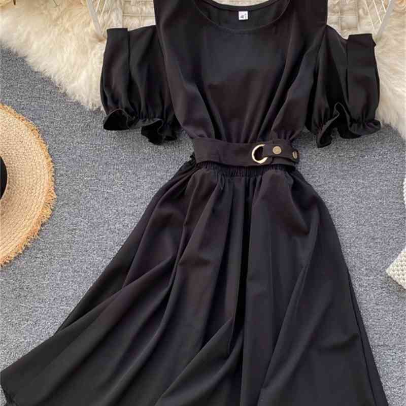 Slim Sexy Off Shoulder Summer Short Tie Dress Vestido De Festa Women Party High Waist Dress Casual A-line Dresses 210521