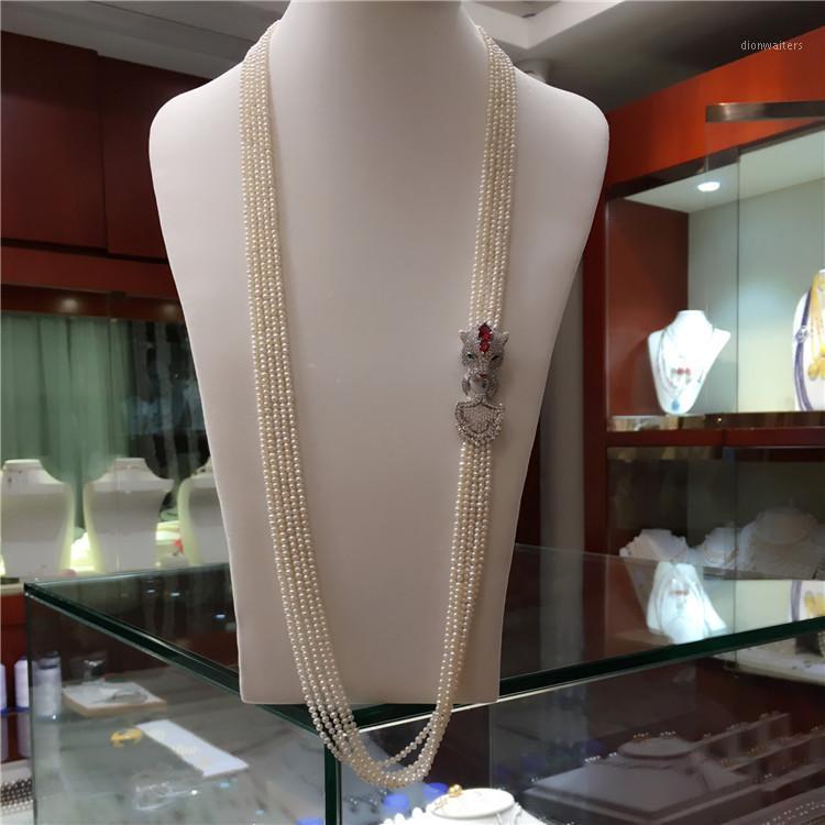 Chains Natural Fresh Water Pearl 3-4mm Multi-layer Long Sweater Chain Leopard Head Buckle Four Seasons Versatile Gift To Girlfriend
Chains Natural Fresh Water Pearl 3-4mm Multi-layer Long Sweater Chain Leopard Head Buckle Four Seasons Versatile Gift To Girlfriend