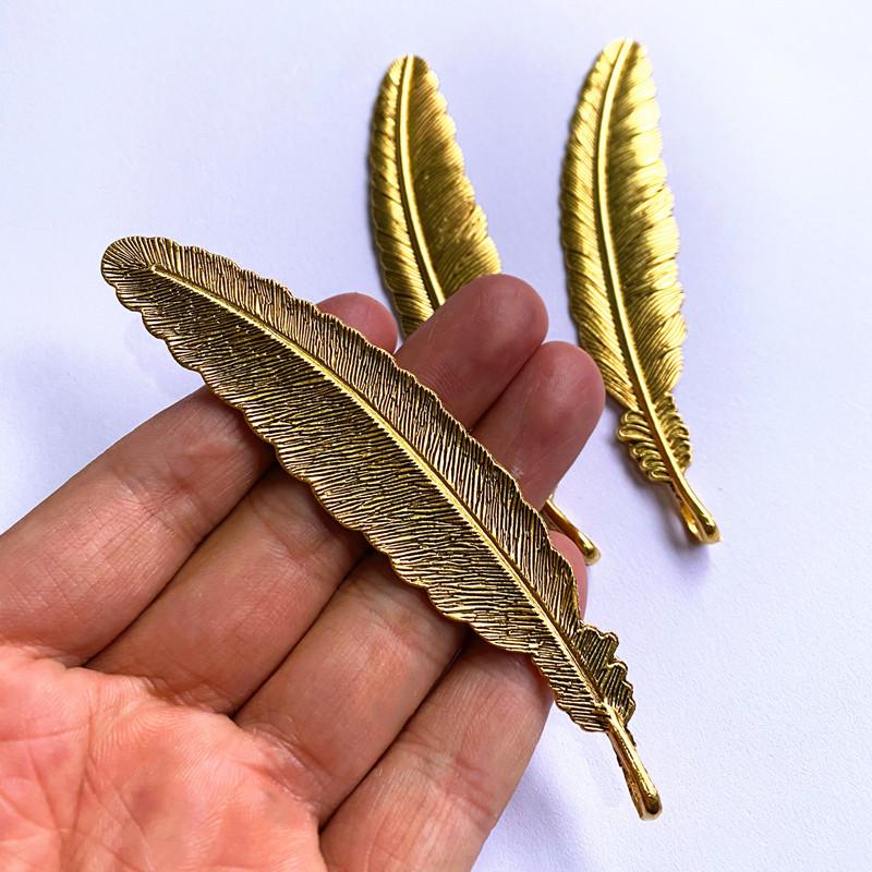 Charms 6Pcs 106x22mm Large Feather Pendants Antique Gold Tone Jewelry Making DIY Bracelet Necklace Handmade Craft, Bronze;silver
Charms 6Pcs 106x22mm Large Feather Pendants Antique Gold Tone Jewelry Making DIY Bracelet Necklace Handmade Craft, Bronze;silver
