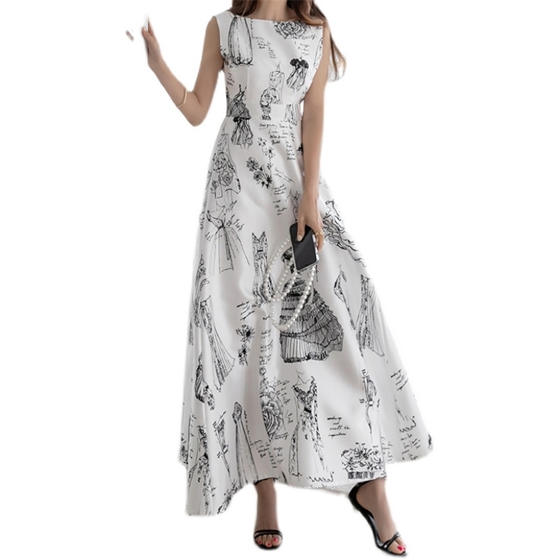 Maxi A line dress korean ladies summer Sexy elegant print Cabaret loose Sleeveless party office robe Dresses for women 210602, White
Maxi A line dress korean ladies summer Sexy elegant print Cabaret loose Sleeveless party office robe Dresses for women 210602, White