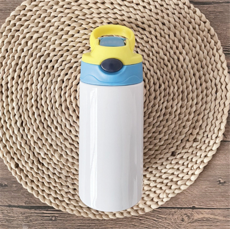 12oz Sippy Cup 350ml sublimation Children Water Bottle with straw lid Portable Stainless Steel Drinking tumbler for kids Free shipping