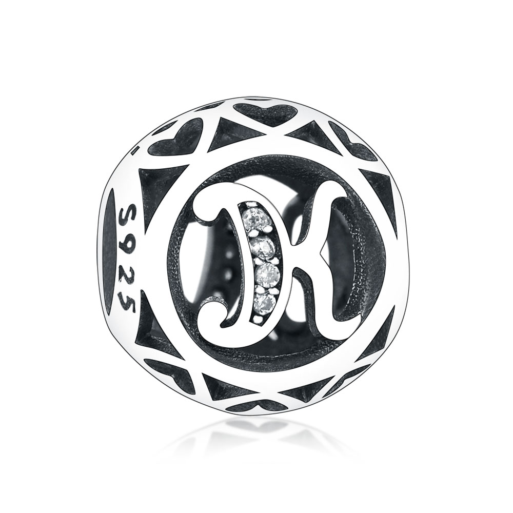 Fit Original Pandora Charm Bracelet 100% 925 Silver Initial Letter Alphabet Bead A-Z Jewelry Making Berloque Craft Christmas Kralen