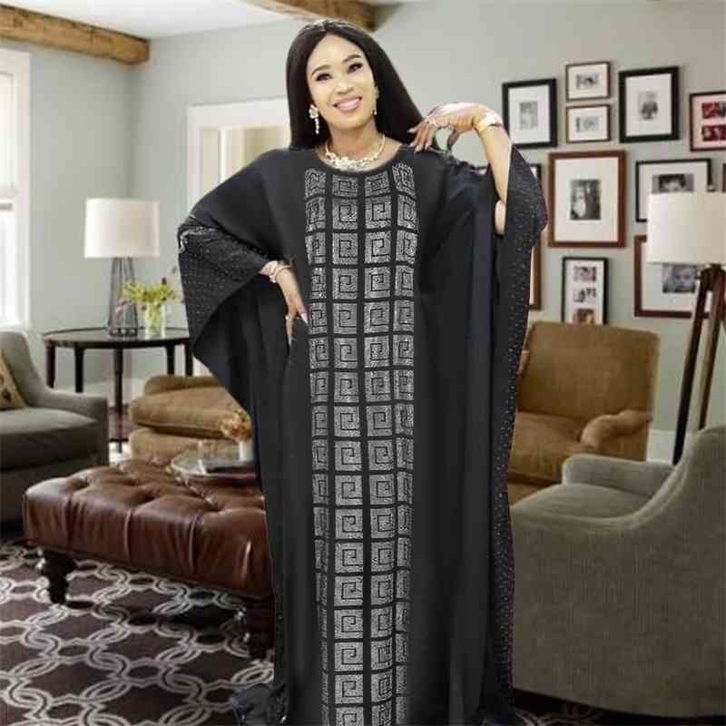 MD African Dresses For Women New Ankara Long Dress Plus Size Bazin Dashiki Robe South Afrca Ladies Clothes Boubou Headtie 210408