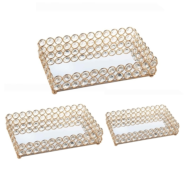 Crystal Rectangle Mirrored Cosmetic Vanity Jewelry Organizer Decorative Tray for Wedding Home Decoration 210330
Crystal Rectangle Mirrored Cosmetic Vanity Jewelry Organizer Decorative Tray for Wedding Home Decoration 210330