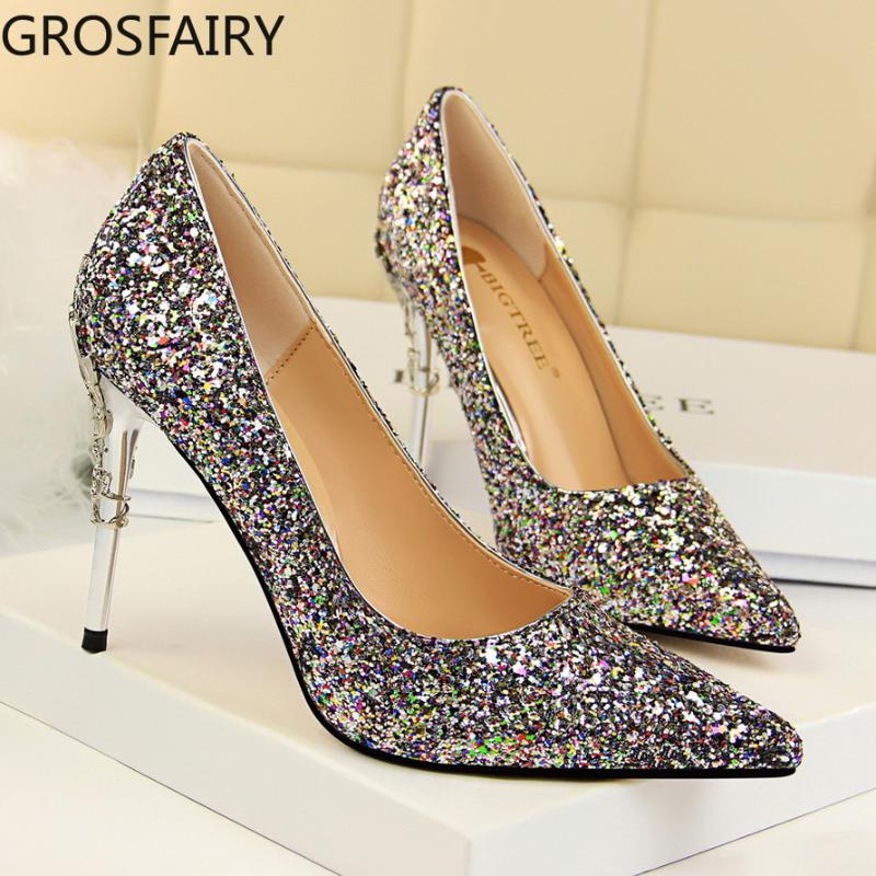 Dress Shoes Fashion Sexy Nightclub Women's Metal Heel Stiletto High Shallow Mouth Pointed Sequin Single, White
Dress Shoes Fashion Sexy Nightclub Women's Metal Heel Stiletto High Shallow Mouth Pointed Sequin Single, White