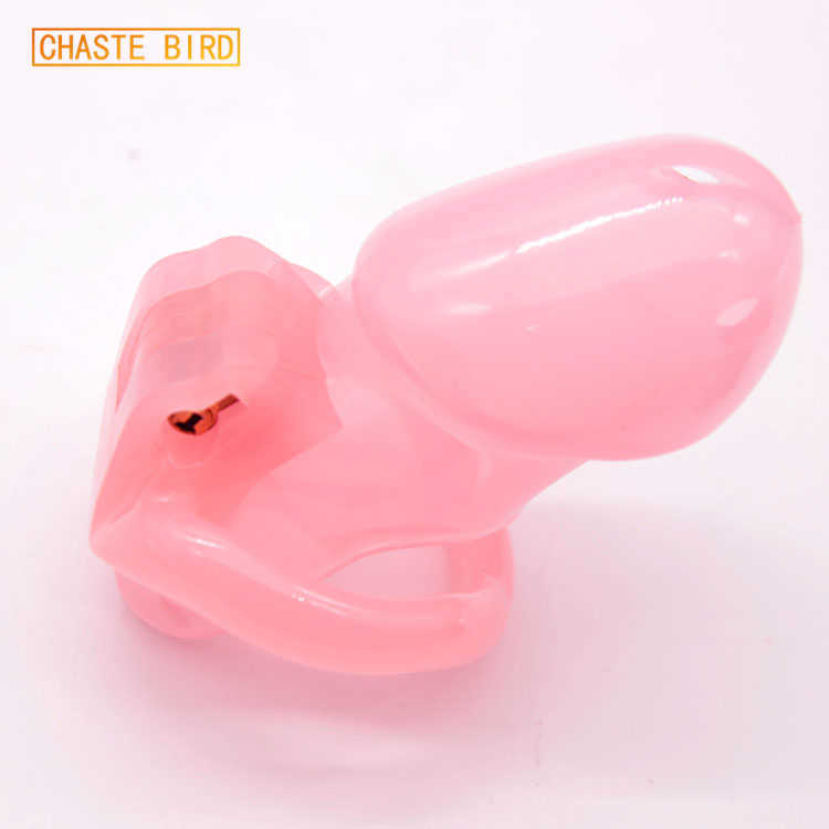 CHASTE BIRD Amazing Price Male Bio-sourced Resin Chastity Device Cock Cage HT V3 Belt With 4 Penis Ring Adult Lock Sex Toy A380 211013