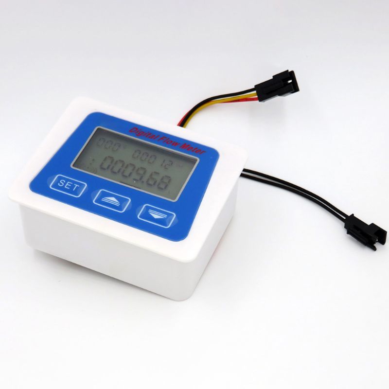 Digital Lcd Display Water Flow Sensor Flowmeter Rotameter Temperature