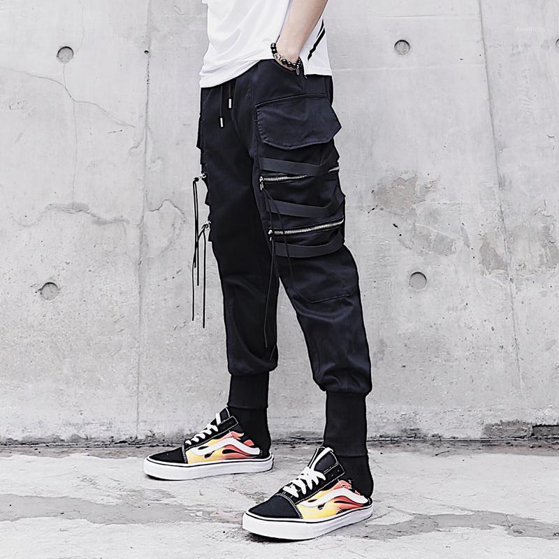 Fashion Joggers Black Pants Men Zipper Ribbon Casual Pocket Cargo Hairstylist Club Wear Streetwear Trousers Men's, As pic
Fashion Joggers Black Pants Men Zipper Ribbon Casual Pocket Cargo Hairstylist Club Wear Streetwear Trousers Men's, As pic