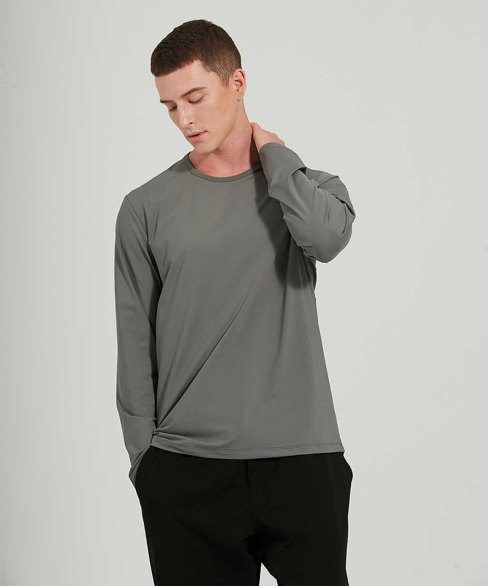 Men's Long Sleeve Tops The Fundamental Yoga Sports T-shirt High Elastic Speed Dry Round Neck Fitness Gym Clothes Running Casual Exercise