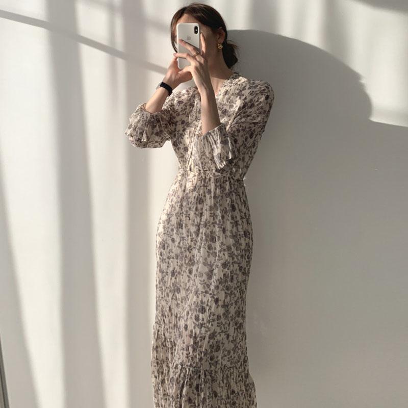 Casual Dresses Women Autumn Floral Print Maxi Elastic Waist Long Sleeve Loose A-Line Vestido Fashion Korean Midi Robe, Black;gray
Casual Dresses Women Autumn Floral Print Maxi Elastic Waist Long Sleeve Loose A-Line Vestido Fashion Korean Midi Robe, Black;gray