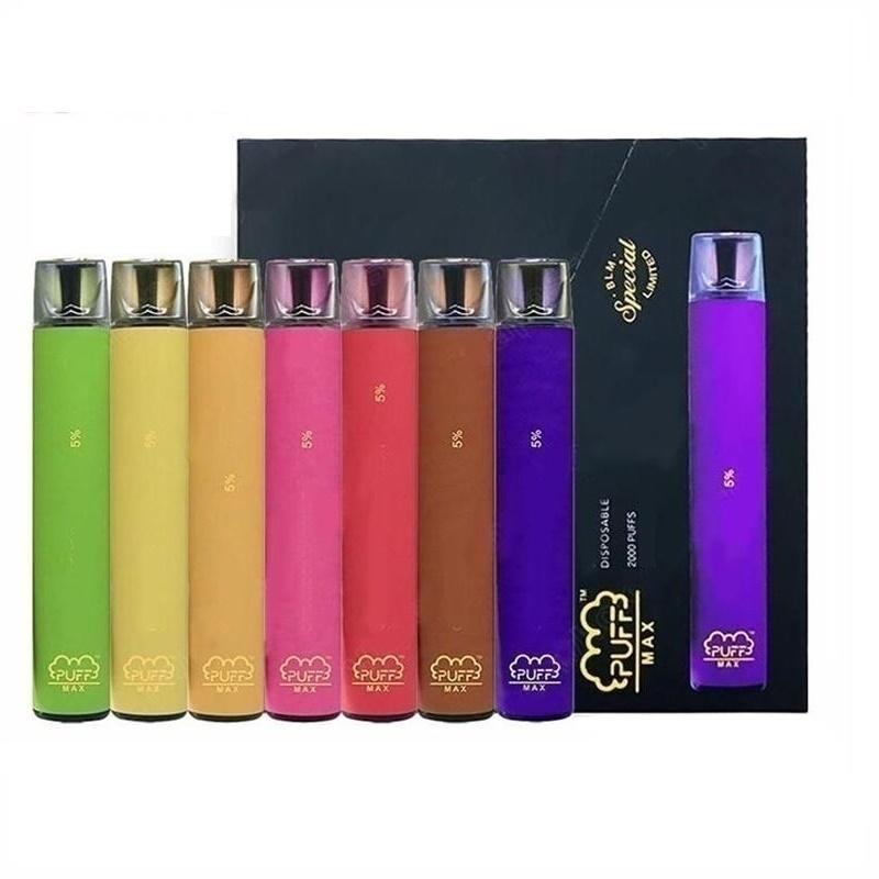 PUFF MAX Cigarette Device Built-in 1200mAh Battery Pre-Filled 8.5ml Cartridge Pods 2000 Puffs Disposable Bar Vape Pen with retail display
PUFF MAX Cigarette Device Built-in 1200mAh Battery Pre-Filled 8.5ml Cartridge Pods 2000 Puffs Disposable Bar Vape Pen with retail display