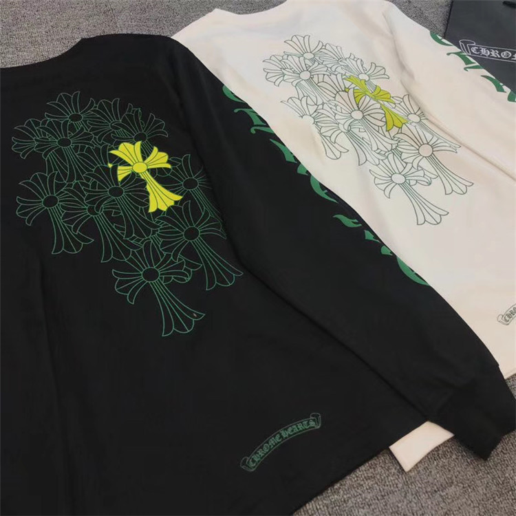 arm letter flower chromeheart fluorescent heart green cross group print men's and women's long sleeve T-shirt fashion, Black
arm letter flower chromeheart fluorescent heart green cross group print men's and women's long sleeve T-shirt fashion, Black