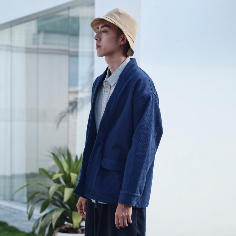 Sashiko Robe Plant Dyed Noragi Japanese Kendo Clothing Fabric Vintage Man Jacket Men Jackets And Coats Men's