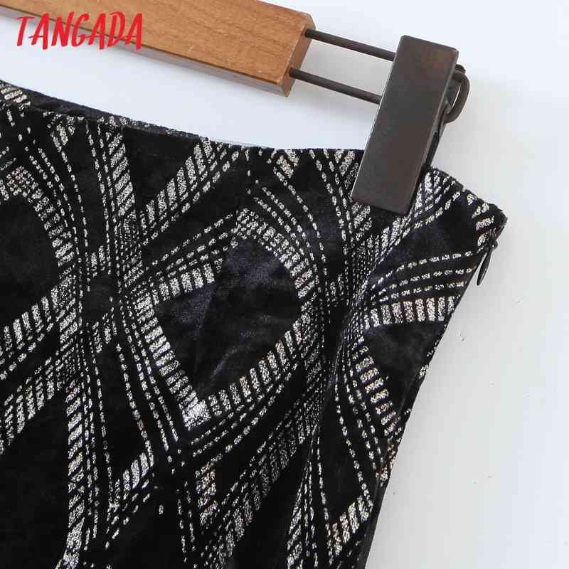 Fashion Women Print Velvet Flare Trousers Side Zipper Female Pants QW78 210416