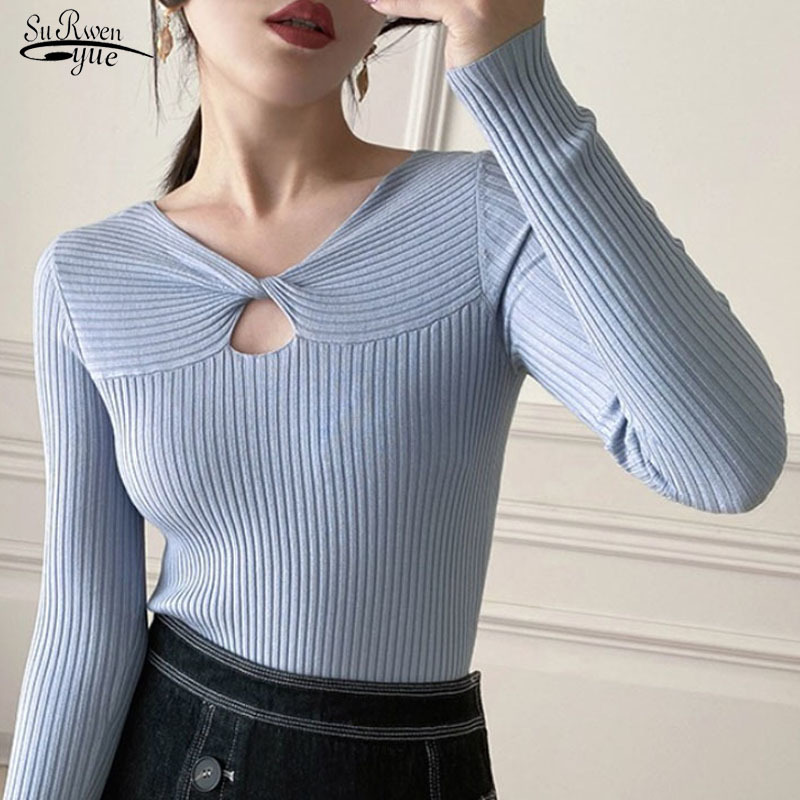 Autumn Slim Solid Wool Winter Office Lady Hollow Chic Korean Clothes V-neck Knitted Sweater Women Sexy 10806 210521, Black
Autumn Slim Solid Wool Winter Office Lady Hollow Chic Korean Clothes V-neck Knitted Sweater Women Sexy 10806 210521, Black