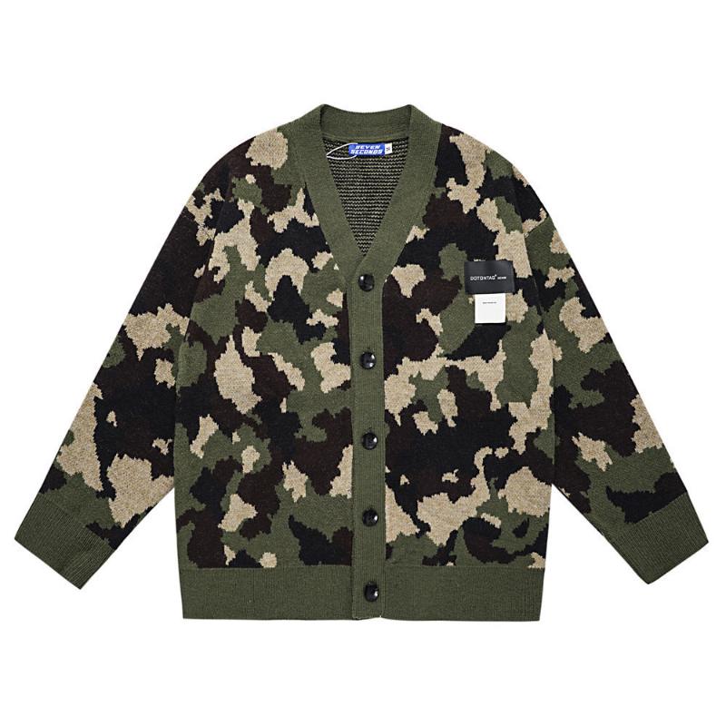 Men's Sweaters Camouflage Jacquard Knitting Sweater Men Lazy Fashion Brand Loose V-Neck Cardigan Autumn Winter Trendy Long Sleeve Tops, White;black
Men's Sweaters Camouflage Jacquard Knitting Sweater Men Lazy Fashion Brand Loose V-Neck Cardigan Autumn Winter Trendy Long Sleeve Tops, White;black