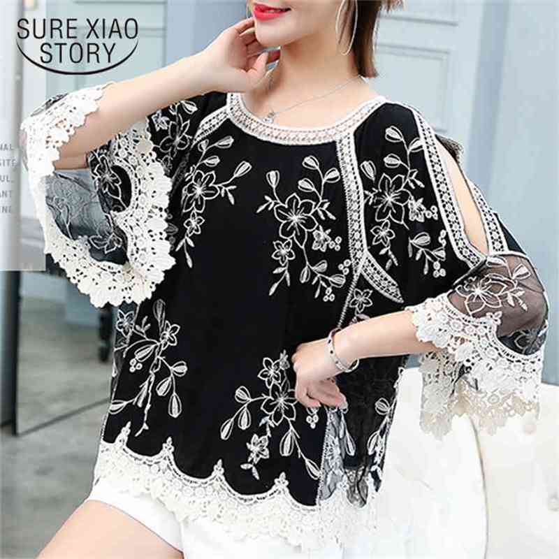 blusas mujer de moda shirts women flare sleeve embroidery white blouse tops s and blouses 4506 50 210506