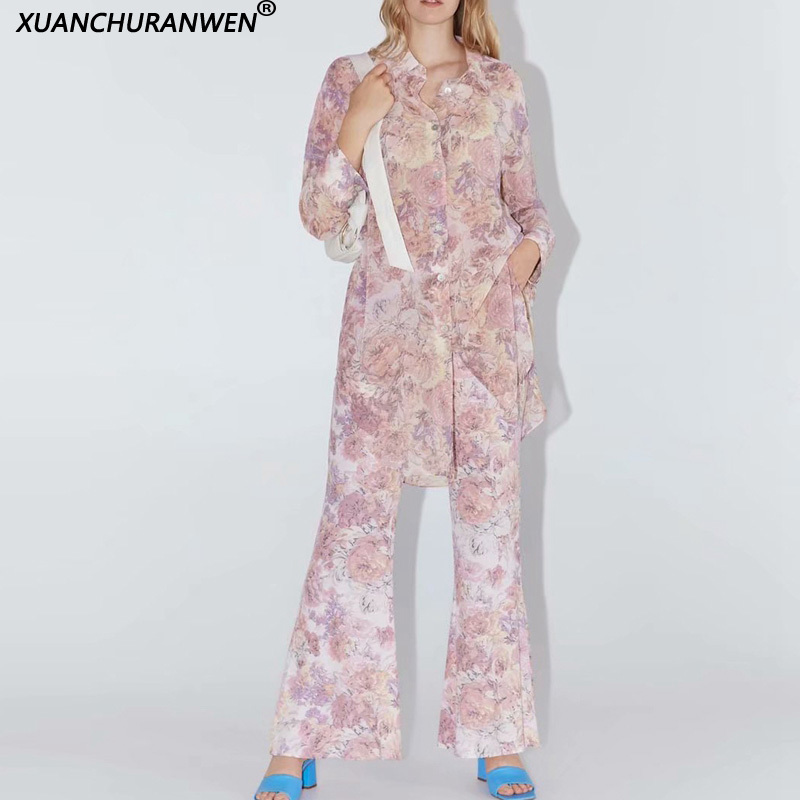Summer Outfit Women Two Piece Long Pants Outfits Floral Shirts Chiffon Plus Size Blouse Flare Sets XZ2083 210525, Tops
Summer Outfit Women Two Piece Long Pants Outfits Floral Shirts Chiffon Plus Size Blouse Flare Sets XZ2083 210525, Tops