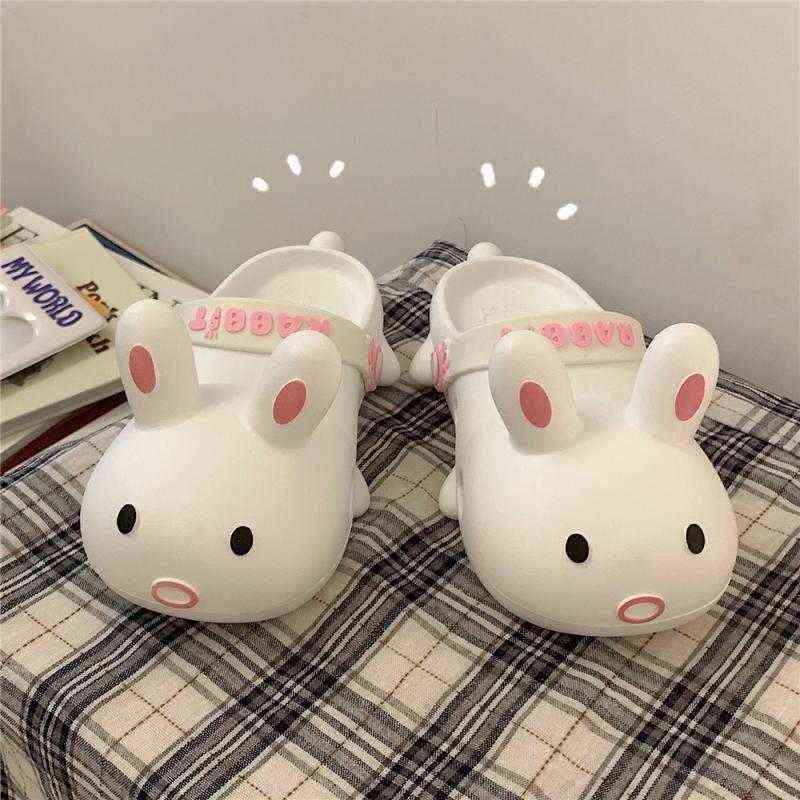 SP&CITY Summer Shoes For Women Kawaii Cartoon Animal Hole Slippers PVC Massage Home Platform Sandals Woman 220111