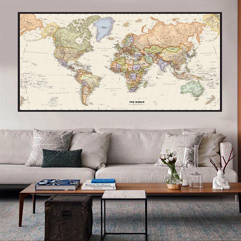 The World Political Map Retro Canvas Painting 5 Sizes Vintage Wall Art Poster Classroom Home Decoration Children School Supplies
The World Political Map Retro Canvas Painting 5 Sizes Vintage Wall Art Poster Classroom Home Decoration Children School Supplies