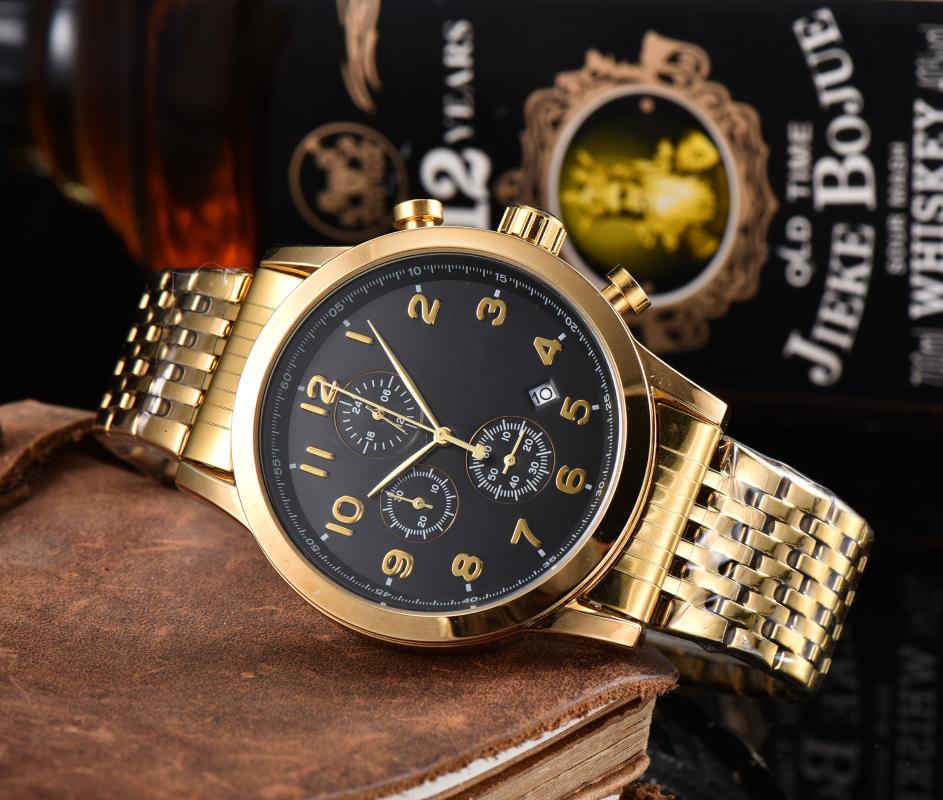 Wristwatches Men's Quartz Calendar Business Boss Watch High Quality Steel Band Folding Buckle Full Function, Brown
Wristwatches Men's Quartz Calendar Business Boss Watch High Quality Steel Band Folding Buckle Full Function, Brown