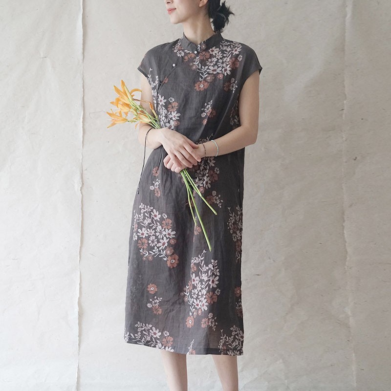 Johnature Summer Retro Print Stand Plate Buckle Sleeveless Dress Cotton Linen Loose Comfortable Women Fashion Dresses 210521, Brown
Johnature Summer Retro Print Stand Plate Buckle Sleeveless Dress Cotton Linen Loose Comfortable Women Fashion Dresses 210521, Brown