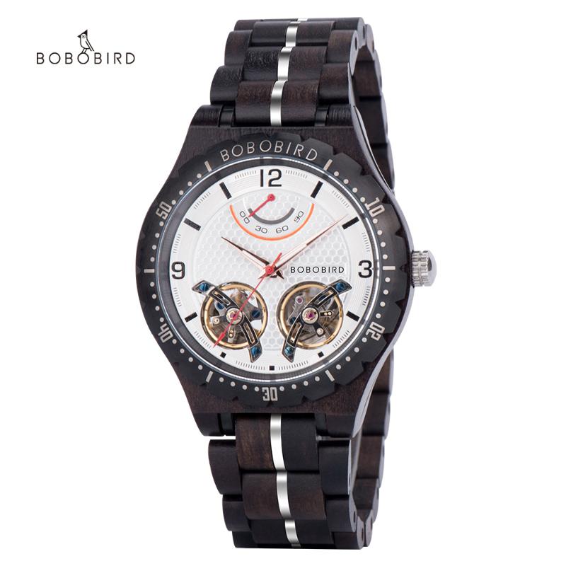Wristwatches BOBO BIRD Men's Mechanical Watch Reloj Hombre Skeleton Tourbillon Automatic Watches For Men Black Wood Wristwatch Drop, Gt018-2a
Wristwatches BOBO BIRD Men's Mechanical Watch Reloj Hombre Skeleton Tourbillon Automatic Watches For Men Black Wood Wristwatch Drop, Gt018-2a