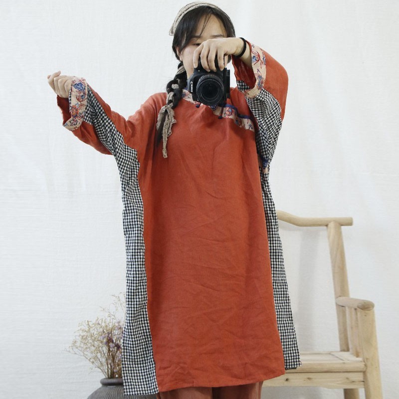 Johnature Cotton Linen Retro Patchwork Plate Buckle Long Sleeve Loose Plus Size Dress Autumn Simple Leisure Women Dress 210521, Beige
Johnature Cotton Linen Retro Patchwork Plate Buckle Long Sleeve Loose Plus Size Dress Autumn Simple Leisure Women Dress 210521, Beige