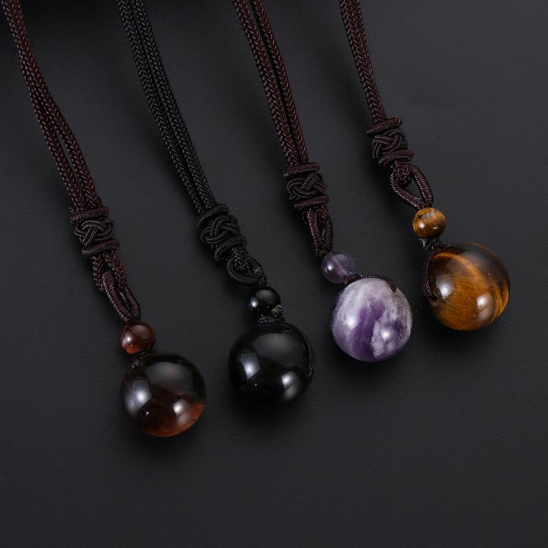 Pendant Necklaces 1PC Handmade Black Obsidian Bead Ball Natural Stone Adjustable Necklace Blessing Jewelry For Women Men
Pendant Necklaces 1PC Handmade Black Obsidian Bead Ball Natural Stone Adjustable Necklace Blessing Jewelry For Women Men